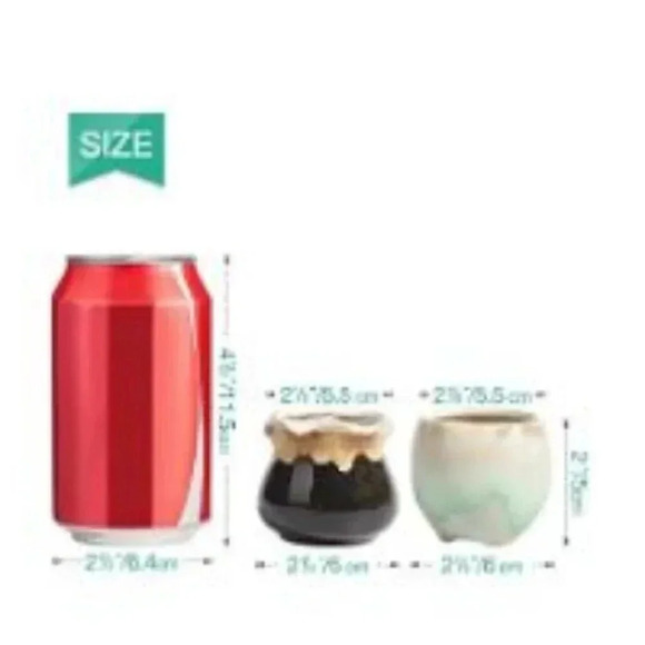 T4U Small Ceramic Succulent Pots Set of 6 - Picture 3 of 4